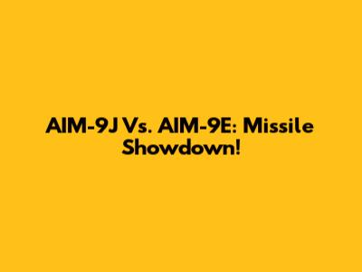 AIM-9J Vs. AIM-9E: Missile Showdown!