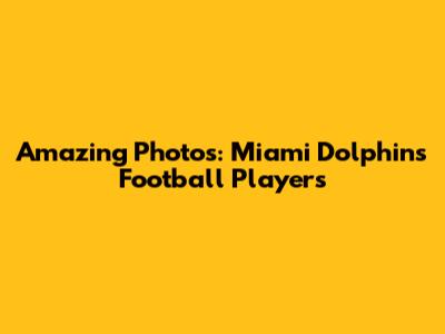 Amazing Photos: Miami Dolphins Football Players