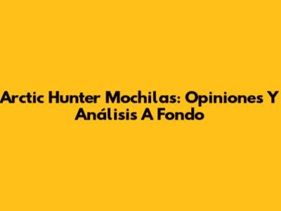 Arctic Hunter Mochilas: Opiniones Y Análisis A Fondo
