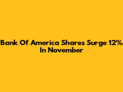 Bank Of America Shares Surge 12% In November