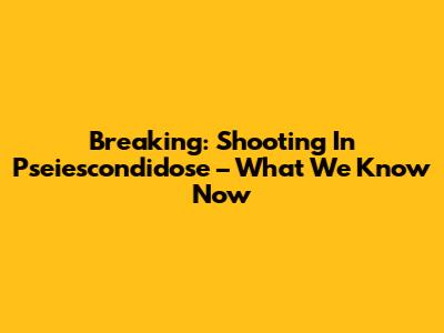 Breaking: Shooting In Pseiescondidose – What We Know Now
