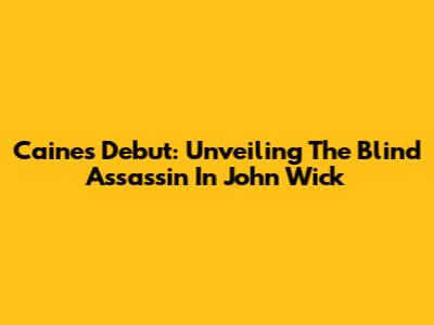 Caine's Debut: Unveiling The Blind Assassin In John Wick