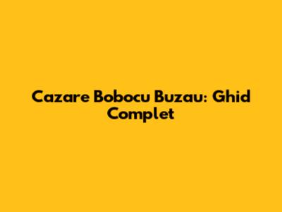 Cazare Bobocu Buzau: Ghid Complet