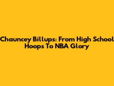 Chauncey Billups: From High School Hoops To NBA Glory