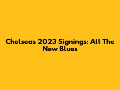 Chelsea's 2023 Signings: All The New Blues
