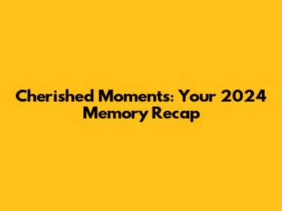 Cherished Moments: Your 2024 Memory Recap