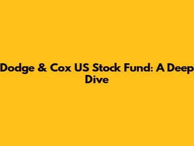 Dodge & Cox US Stock Fund: A Deep Dive