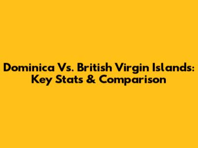 Dominica Vs. British Virgin Islands: Key Stats & Comparison