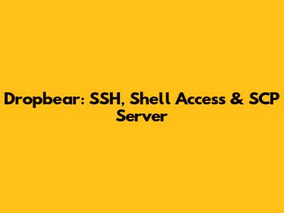 Dropbear: SSH, Shell Access & SCP Server