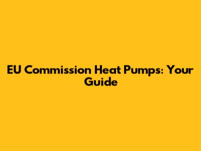 EU Commission Heat Pumps: Your Guide