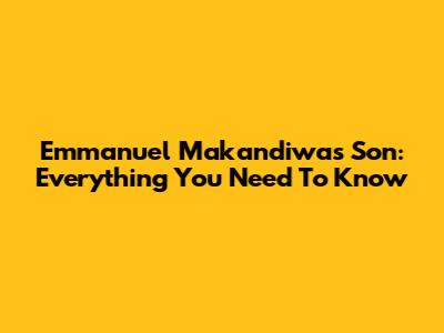Emmanuel Makandiwa's Son: Everything You Need To Know