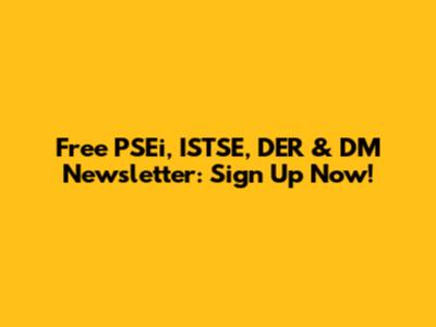 Free PSEi, ISTSE, DER & DM Newsletter: Sign Up Now!