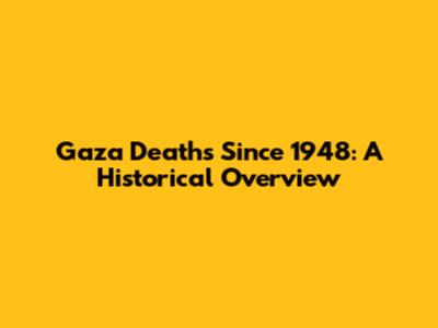 Gaza Deaths Since 1948: A Historical Overview