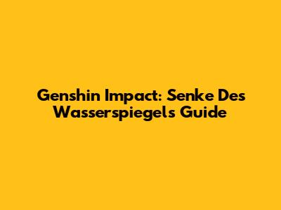 Genshin Impact: Senke Des Wasserspiegels Guide