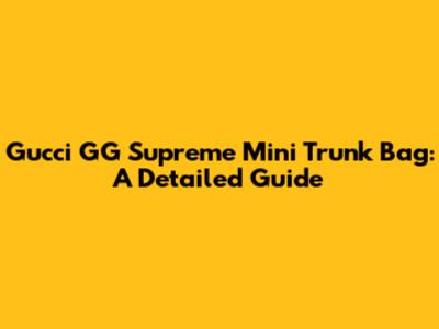 Gucci GG Supreme Mini Trunk Bag: A Detailed Guide