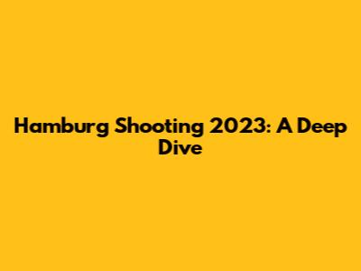 Hamburg Shooting 2023: A Deep Dive