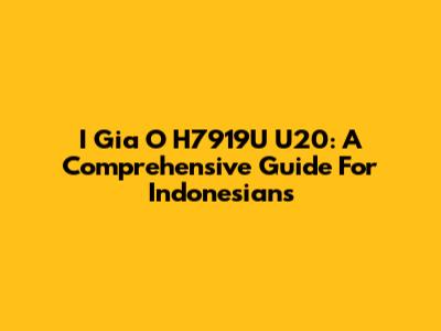 I Gia O H7919U U20: A Comprehensive Guide For Indonesians