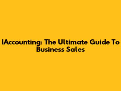 IAccounting: The Ultimate Guide To Business Sales