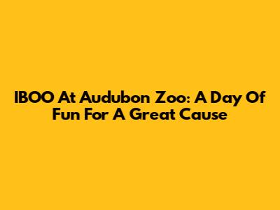 IBOO At Audubon Zoo: A Day Of Fun For A Great Cause
