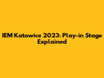 IEM Katowice 2023: Play-in Stage Explained