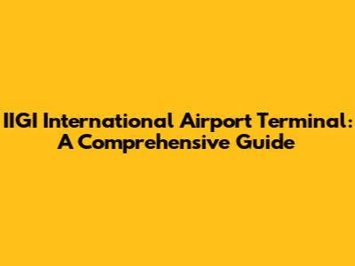 IIGI International Airport Terminal: A Comprehensive Guide