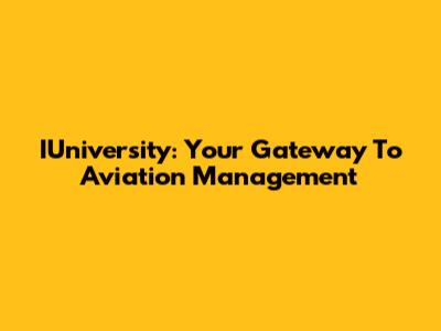IUniversity: Your Gateway To Aviation Management