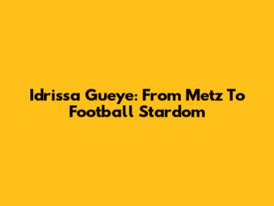 Idrissa Gueye: From Metz To Football Stardom