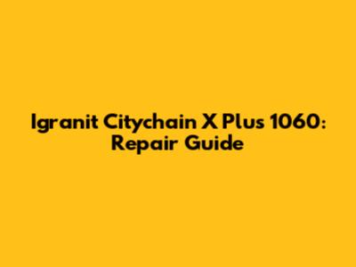 Igranit Citychain X Plus 1060: Repair Guide