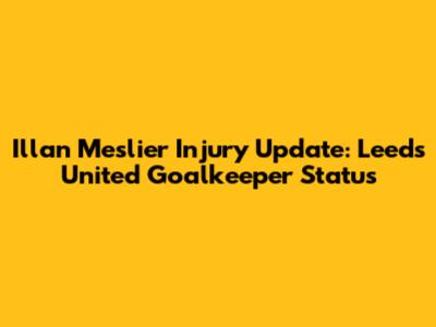 Illan Meslier Injury Update: Leeds United Goalkeeper Status