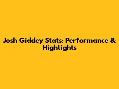 Josh Giddey Stats: Performance & Highlights