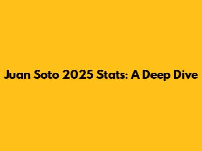 Juan Soto 2025 Stats: A Deep Dive