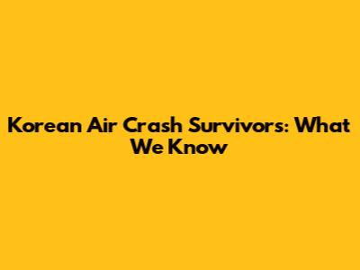 Korean Air Crash Survivors: What We Know