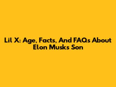 Lil X: Age, Facts, And FAQs About Elon Musk's Son