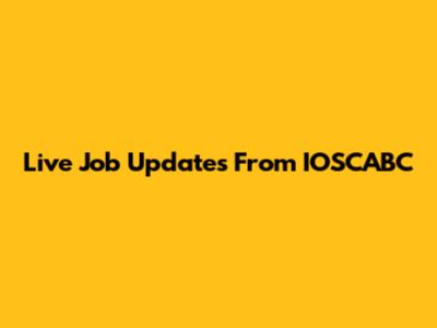 Live Job Updates From IOSCABC