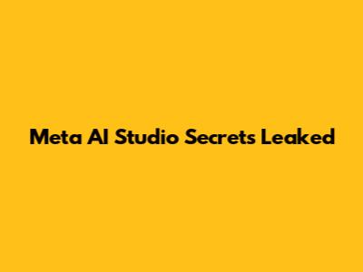 Meta AI Studio Secrets Leaked