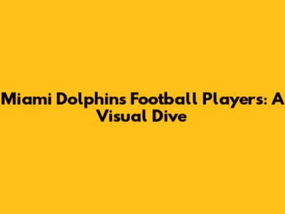 Miami Dolphins Football Players: A Visual Dive