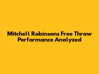 Mitchell Robinson's Free Throw Performance Analyzed