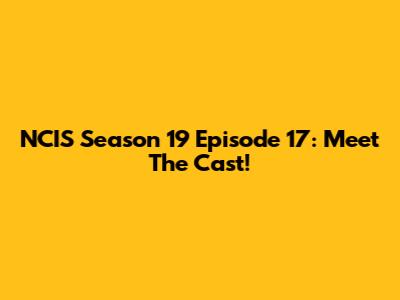 NCIS Season 19 Episode 17: Meet The Cast!