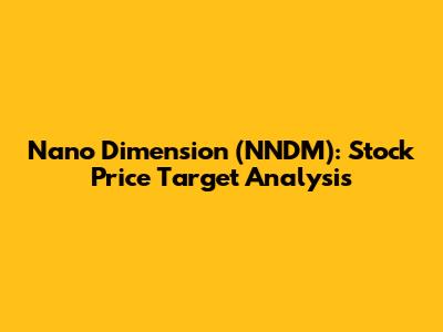 Nano Dimension (NNDM): Stock Price Target Analysis