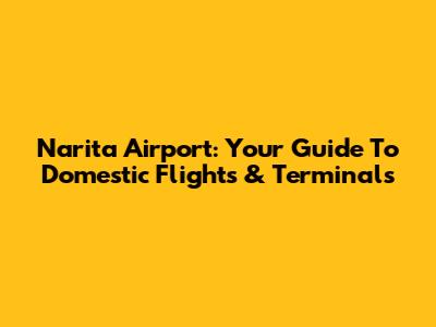Narita Airport: Your Guide To Domestic Flights & Terminals