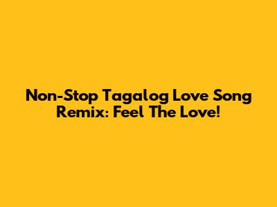 Non-Stop Tagalog Love Song Remix: Feel The Love!