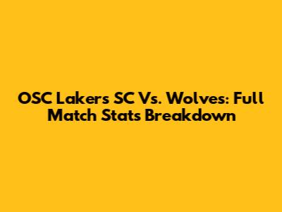 OSC Lakers SC Vs. Wolves: Full Match Stats Breakdown