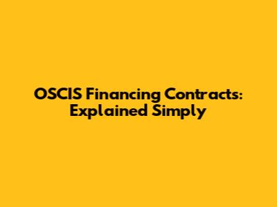 OSCIS Financing Contracts: Explained Simply