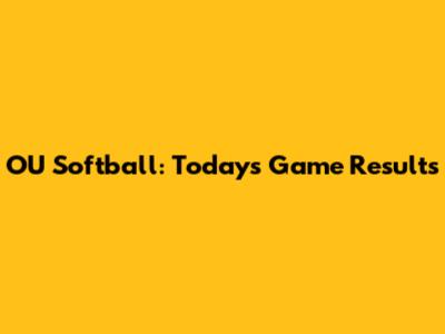 OU Softball: Today's Game Results