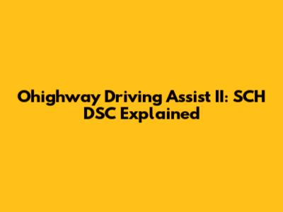 Ohighway Driving Assist II: SCH DSC Explained