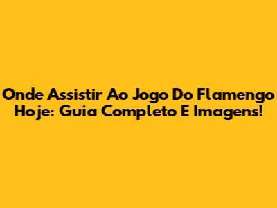 Onde Assistir Ao Jogo Do Flamengo Hoje: Guia Completo E Imagens!