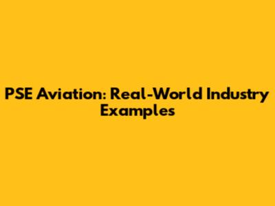 PSE Aviation: Real-World Industry Examples