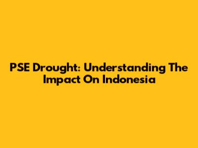 PSE Drought: Understanding The Impact On Indonesia