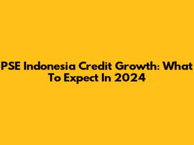 PSE Indonesia Credit Growth: What To Expect In 2024