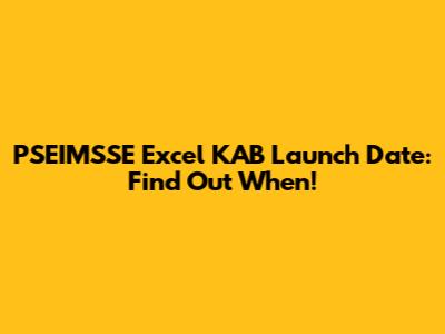 PSEIMSSE Excel KAB Launch Date: Find Out When!